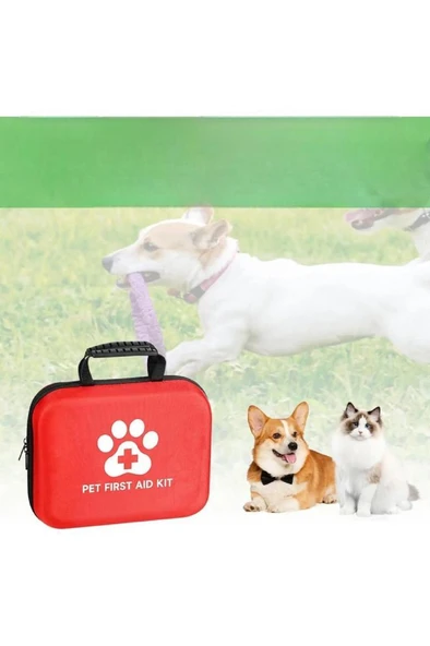 Kedi Köpek Acil İlk Yardım Seti Pet Ecza Çanta Tıbbi Malzeme Tedavi Yürüyüş Tatil Kamp Çantası - 6