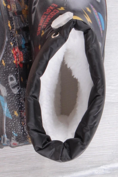 Fort 7061 Siyah Füze İçi Peluşlu Su Geçirmez Erkek Çocuk Kar Yağmur Çizmesi - Resim 6