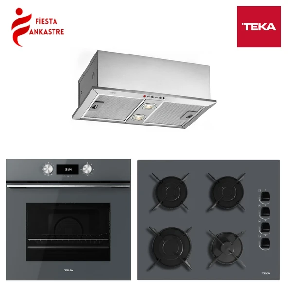 TEKA ANKASTRE GRİ SET 5 [ HLB 8400 ST FIRIN + GBE 64002 ST ANKASTRE OCAK + GFH 55 GÖMÜLEBİLİR ASPİRATÖR ] ürün görseli