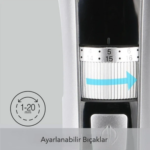 HYUNDAI PHT-048 Şarjlı Ayarlanabilir Başlıklı Saç Sakal Tıraş Makinesi - Resim 6
