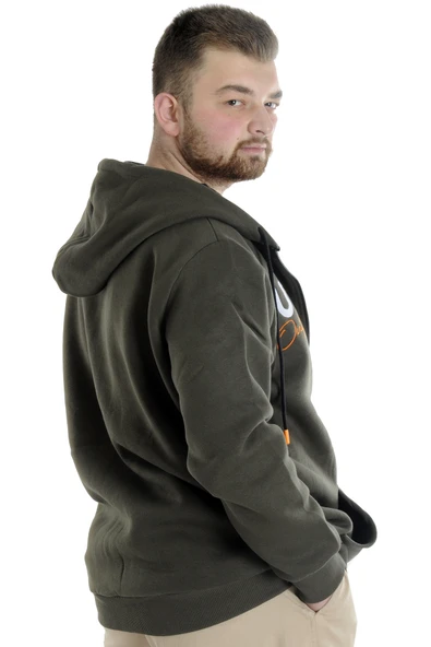 Mode XL Erkek Sweat Kapşonlu Fermuarlı Future 22535 Haki - Resim 3