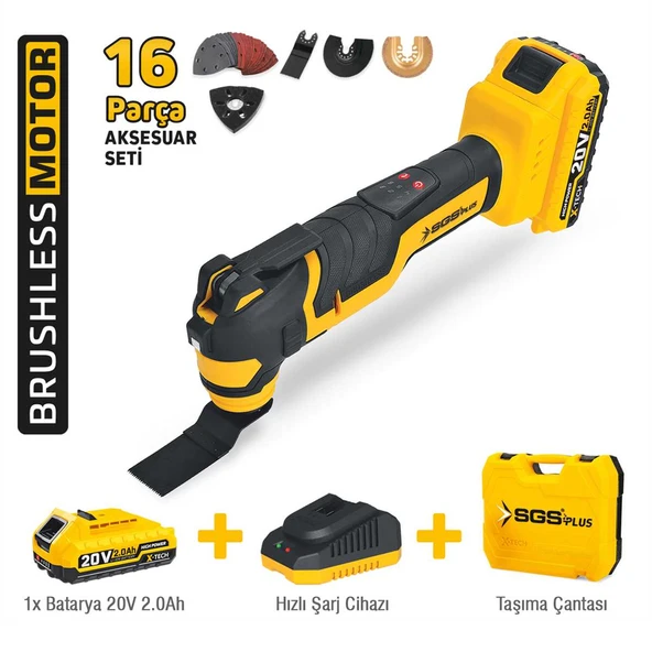 SGS5435 - 20 Volt 2 Amper Akülü Kesici ve Raspalama Makinası - 1