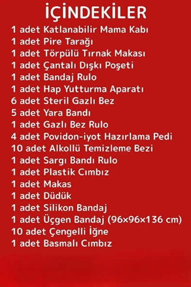 Kedi Köpek Acil İlk Yardım Seti Pet Ecza Çanta Tıbbi Malzeme Tedavi Yürüyüş Tatil Kamp Çantası - 3