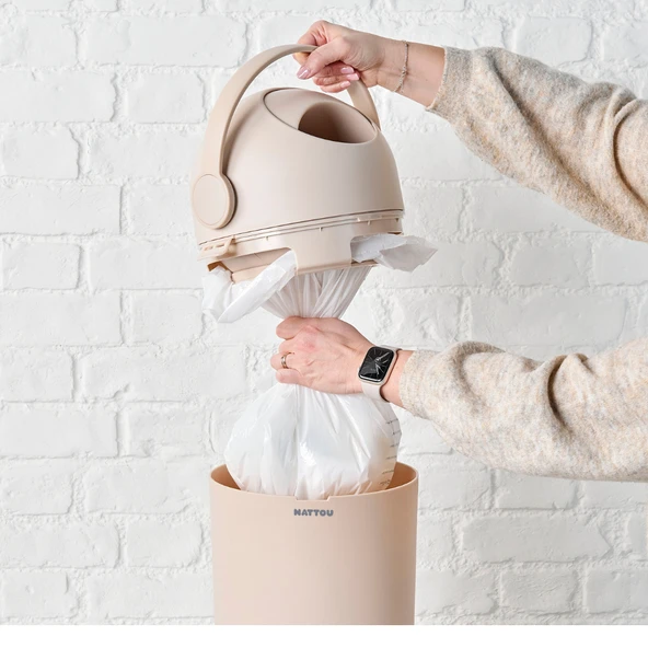 Nattou Dropy Bebek Bezi Çöp Kovası Beyaz Beyaz - 5