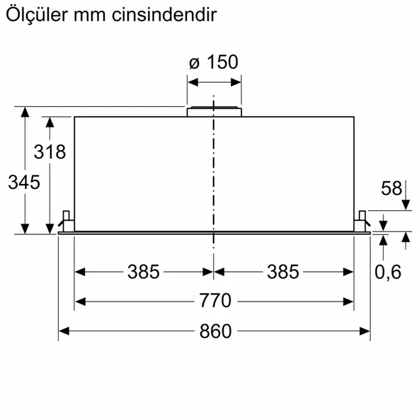 Siemens LB88NPC60 iQ700 Gömme Aspiratör 86 cm Siyah - 7