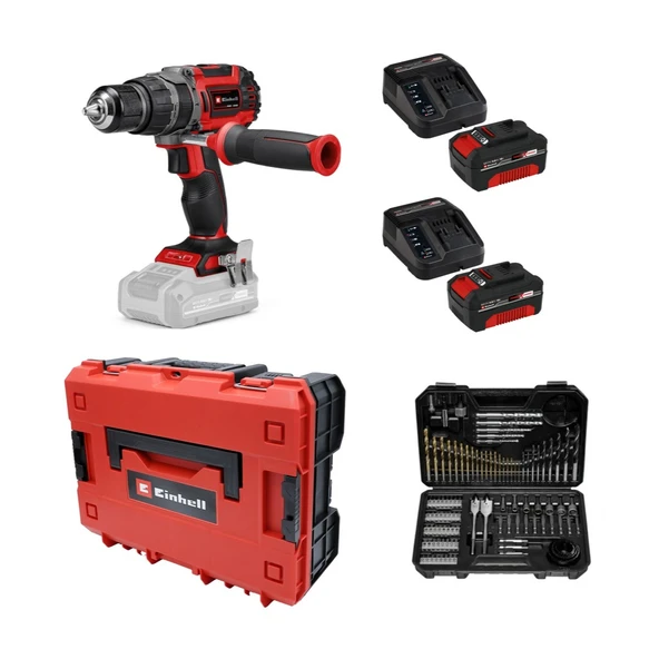 Einhell Tp-Cd 18/60 Li-I Bl Solo Akülü Vidalama + 2 x 4 Ah Akü ve 103 Parça Uç Seti (Çanta Dahil)