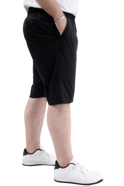 Mode XL Büyük Beden Erkek Kapri Basic Yan Cepli 24514 Siyah - 3