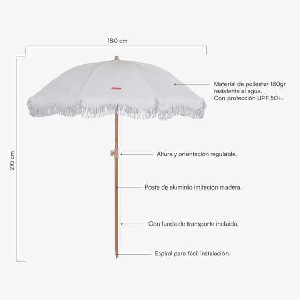 Flamingueo Marion Plaj ve Bahçe Şemsiyesi Bej - 2