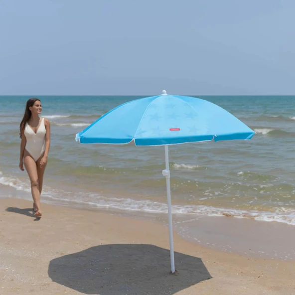 Flamingueo Cyndi Plaj Şemsiyesi Mavi - 5