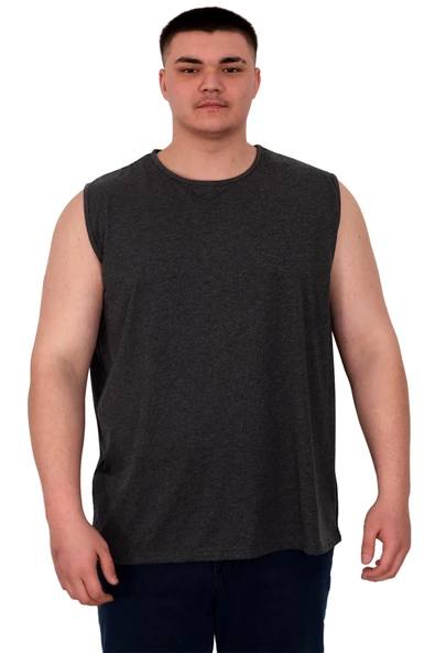 Mode XL Büyük Beden Erkek Atlet Düz U20003 Antrasit - 3