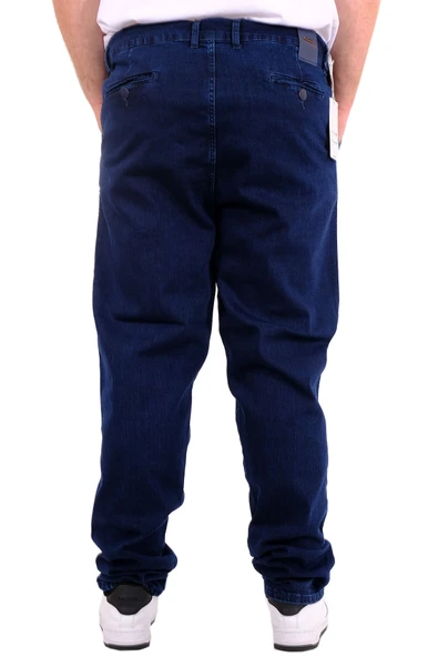 Mode XL Büyük Beden Erkek Kot Pantolon Yan Cep CHINO 18880 Mavi - 4