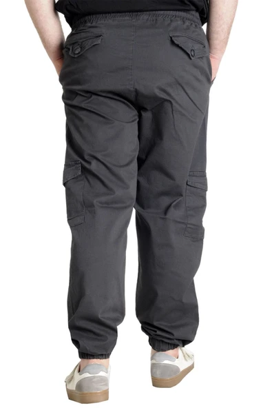 Mode XL Büyük Beden Keten Kargo Jogger Valencia 21911 Antrasit - 8