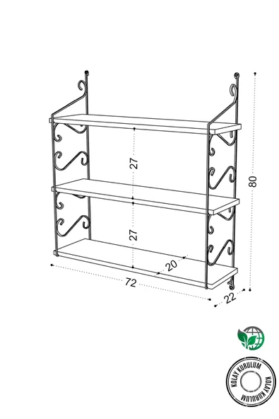 Decormet Seramoni Raf Seti 3 Raflı 200*720 Beyaz - Resim 8