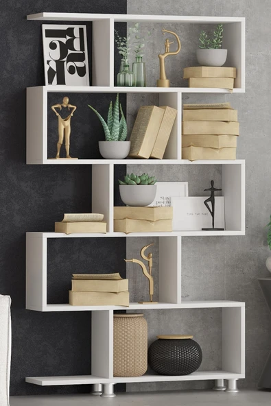 Decormet Nilüfer Kitaplık Beyaz - Resim 7