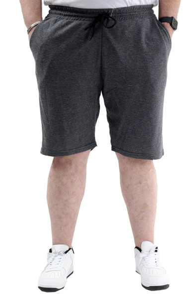 Mode XL Büyük Beden Erkek Cepli Şort WAFFLE 23498 Antramelanj ürün görseli