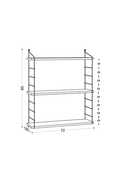 Decormet Armoni Raf Seti 3 Raflı 200*720 Safir Meşe - Malibu - Resim 3