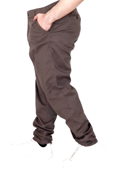Mode XL Büyük Beden Erkek Gabardin Pantolon Doğa 22850 Haki - 6