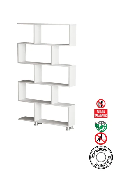 Decormet Nilüfer Kitaplık Beyaz - Resim 8