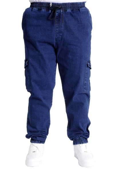 Mode XL Battal Beden Erkek Kot Pantolon CHIEF BLUE Lastikli 23919 Lacivert ürün görseli 1