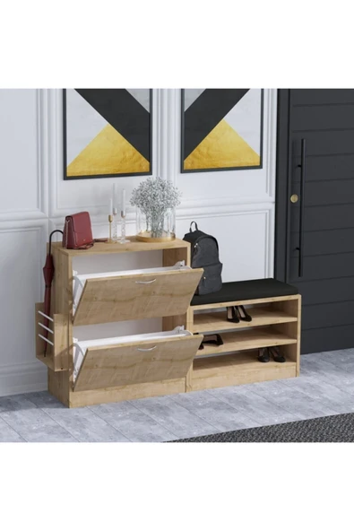 Decormet Trend Ayakkabı Dolabı Safir Meşe - Resim 9