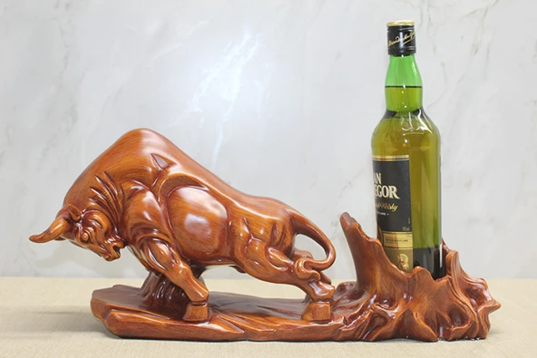 Polyester Boğa Figürü Şaraplık ürün görseli 1