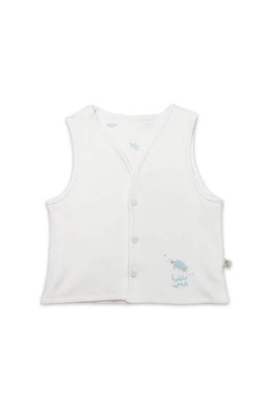 Bistyle Yelek Çift Taraflı Hello World 18105 Mint Ekru ürün görseli