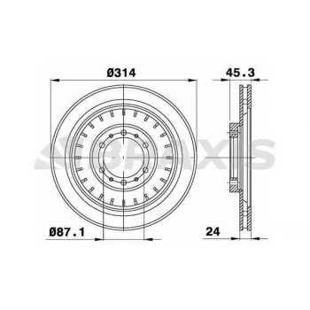 Mitsubıshı Ticarı On Fren Disk Aynası Havalı Pajero 1998-> L200 1996-2007 (4wd) K74t (314x6) - Braxıs Ae0459 ürün görseli