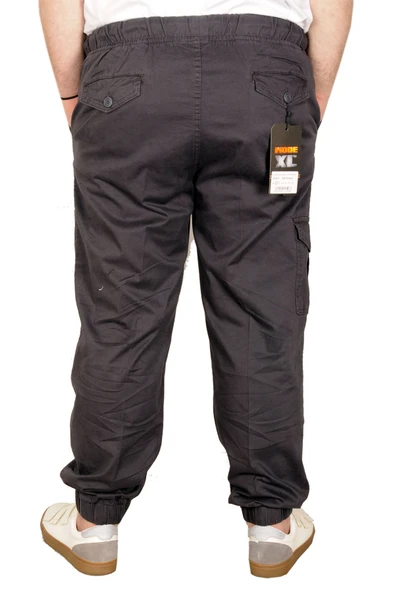 Mode XL Büyük Beden Keten Kargo Jogger Valencia 21911 Antrasit - 2