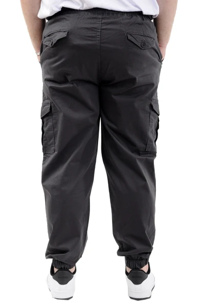 Mode XL Büyük Beden Keten Kargo Jogger Valencia 21911 Antrasit - 12
