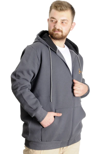 Mode XL Büyük Beden Erkek Sweat  Ferm. No Fakers 23545 Füme - 3