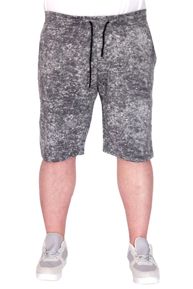 Mode XL Büyük Beden Erkek Şort Aşındırma Baskı 20037S Antrasit ürün görseli 1