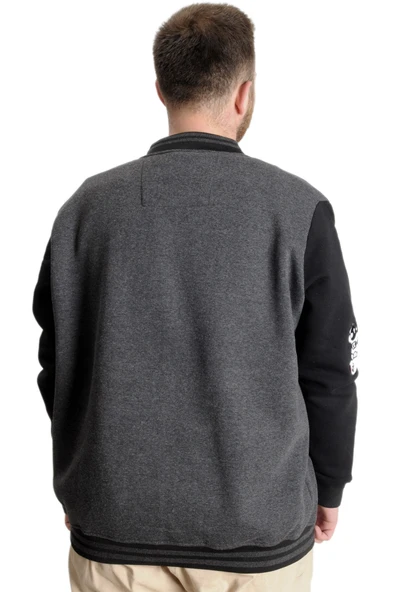 Mode XL Büyük Beden Erkek Kolej Mont My Field 23626 Antramelanj - 4