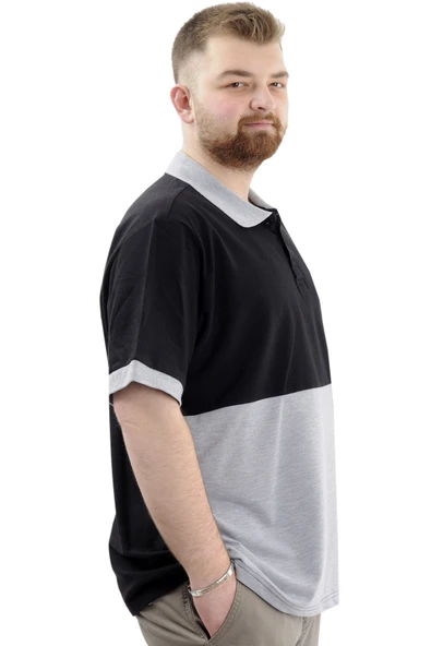 Mode XL Büyük Beden Erkek Polo Yaka T-Shirt POLO SPORT U24323 Grimelanj - Resim 3