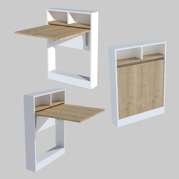 Decormet Bracked Çok Fonksiyonlu Masa Safir Meşe - Resim 10