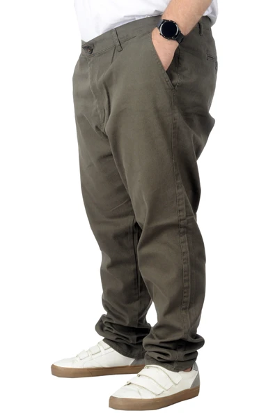 Mode XL Büyük Beden Erkek Gabardin Pantolon Doğa 22850 Haki - 2