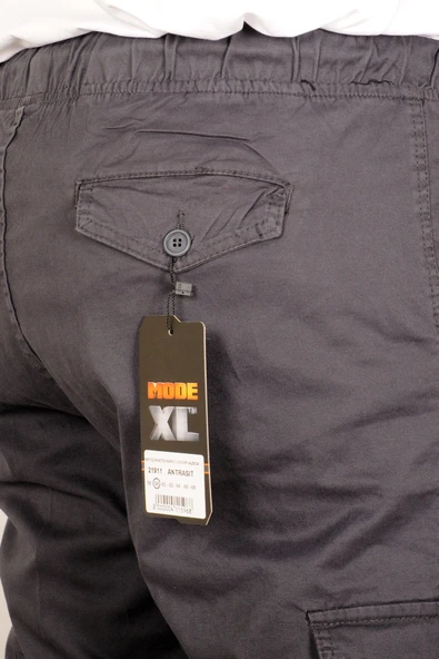 Mode XL Büyük Beden Keten Kargo Jogger Valencia 21911 Antrasit - 4