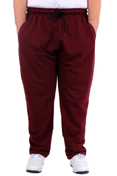 Mode XL Büyük Beden Erkek Eşofman Altı Classic 2 İp 11100 Mürdüm - Resim 5