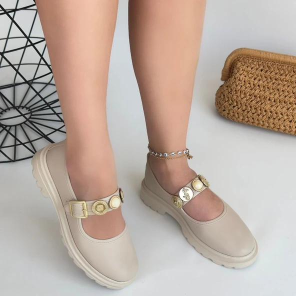 Okira Bej Cilt Oxford Ayakkabı - Resim 4