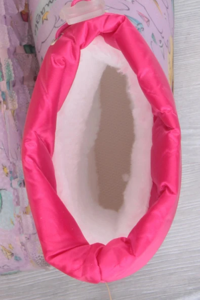Fort 7061 Pembe Uniko Figürlü İçi Peluşlu Su Geçirmez Kız Çocuk Kar Yağmur Çizmesi - Resim 6