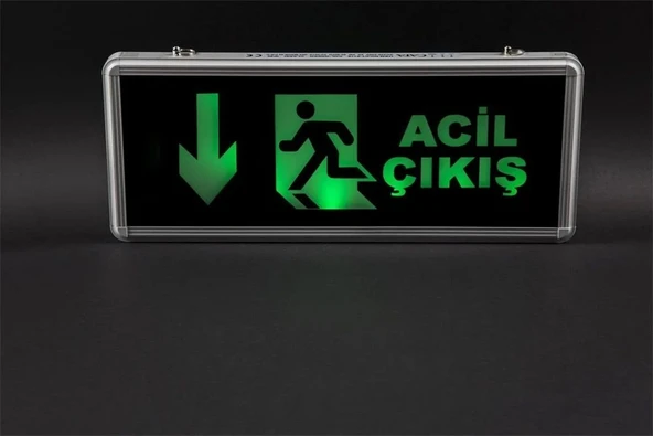Aşağı - İleri Acil Çıkış Levhası, 3 Saat Şarjlı, Elektrikle Çalışır, 3 Watt Ledli EXIT Çıkış Levhası - 2