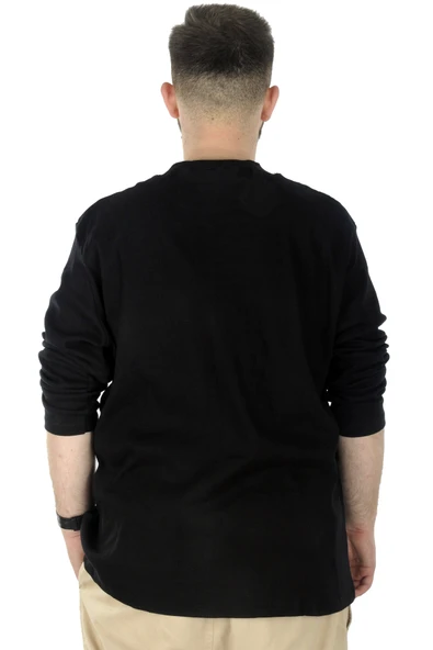 Mode XL Büyük Beden Uzun Kol Yarım Balıkçı Kazak 22558 Siyah - 3