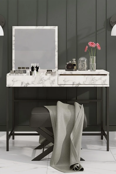 Decormet Linda Makyaj Masası Carrara Marble ürün görseli