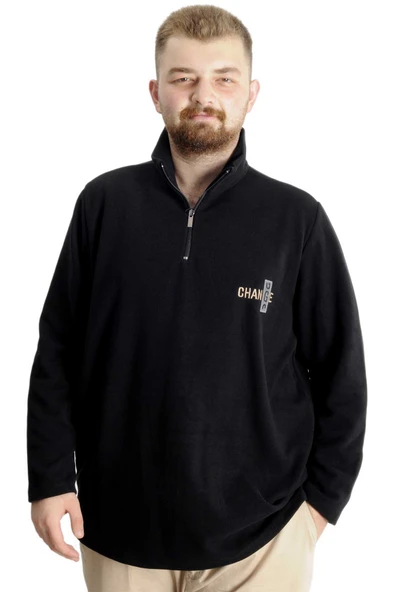 Mode XL Büyük Beden  Sweat Dik Yaka Selanik Fermuarlı 23548 Lacivert ürün görseli