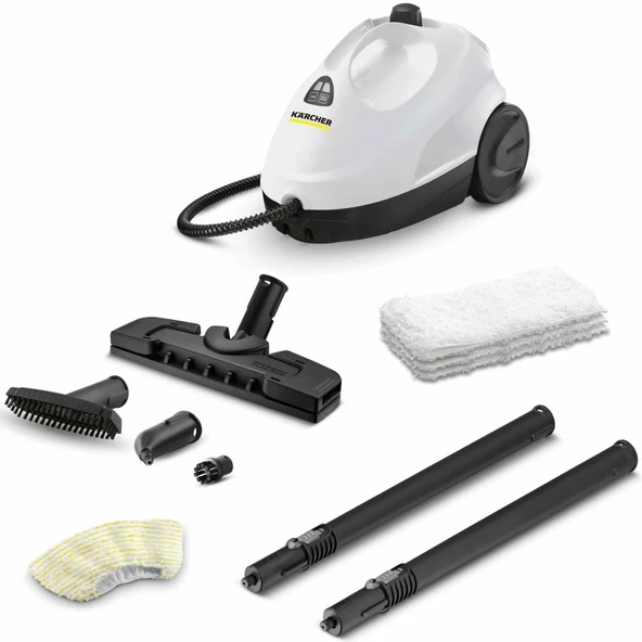 Karcher KST 2 + Cloth Set 1500W 3.2 Bar Buharlı Temizlik Makinesi - Beyaz ürün görseli