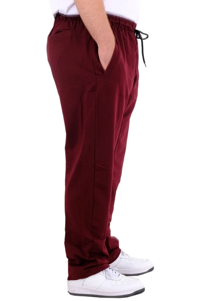 Mode XL Büyük Beden Erkek Eşofman Altı Classic 2 İp 11100 Mürdüm - Resim 6