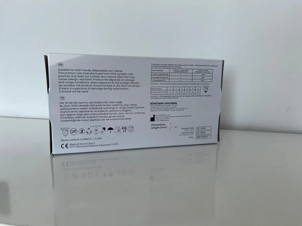 Pudrasız Nitril Muayene Eldiveni Kimyasal Dayanımlı Lateks İçermez Gıdaya Uygun Tek Kullanımlık Mavi Eldiven - 3