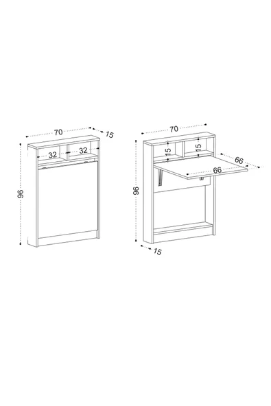 Decormet Bracked Çok Fonksiyonlu Masa Safir Meşe - Resim 6