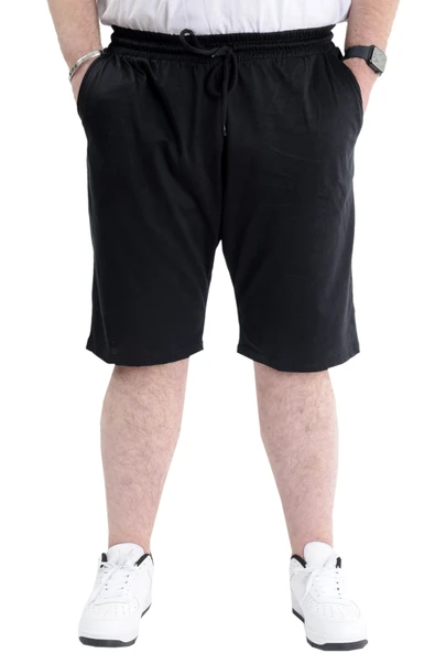 Mode XL Büyük Beden Erkek Kapri Basic Yan Cepli 24514 Siyah