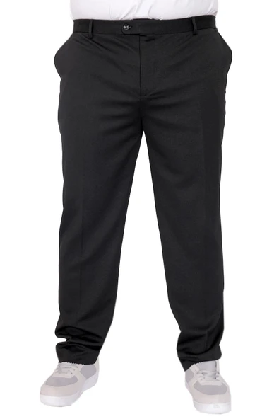 Mode XL Büyük Beden Erkek Kumaş Pantolon Tintin 21027 Siyah