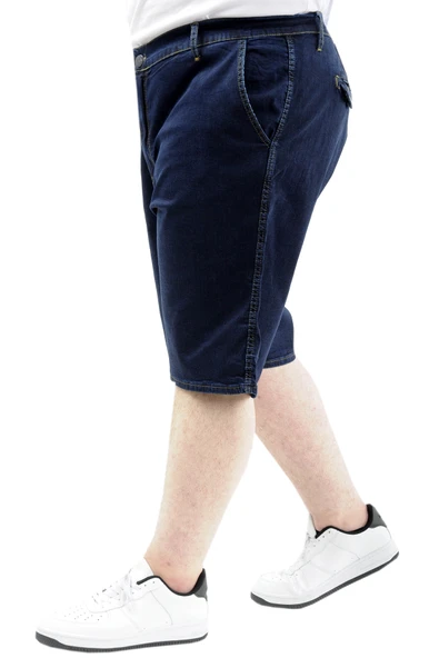 Mode XL Büyük Beden Erkek Kapri Kot Armina 22906 Lacivert - Resim 2